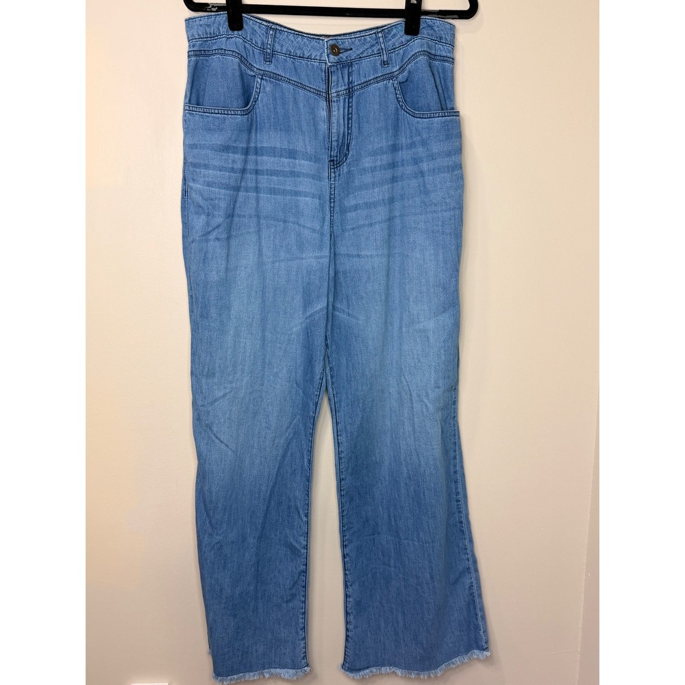 #142 ESHAKTI Wide Leg‎ Jeans Sz. XL waist: 34" rise: 14" inseam: 30"